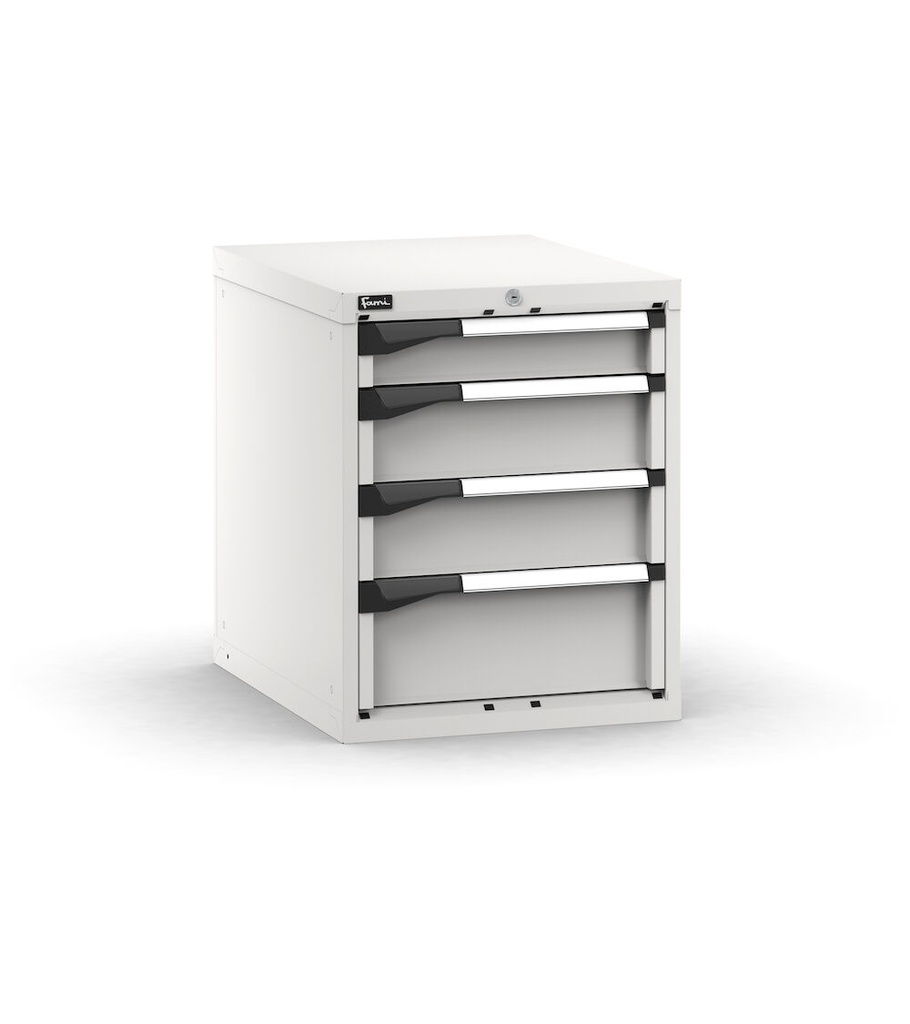 [M23A070C0104908] Cassettiera Master con 4 cassetti 1x100 2x150 1x200 – H 700 mm – Grigio chiaro (RAL 7035)