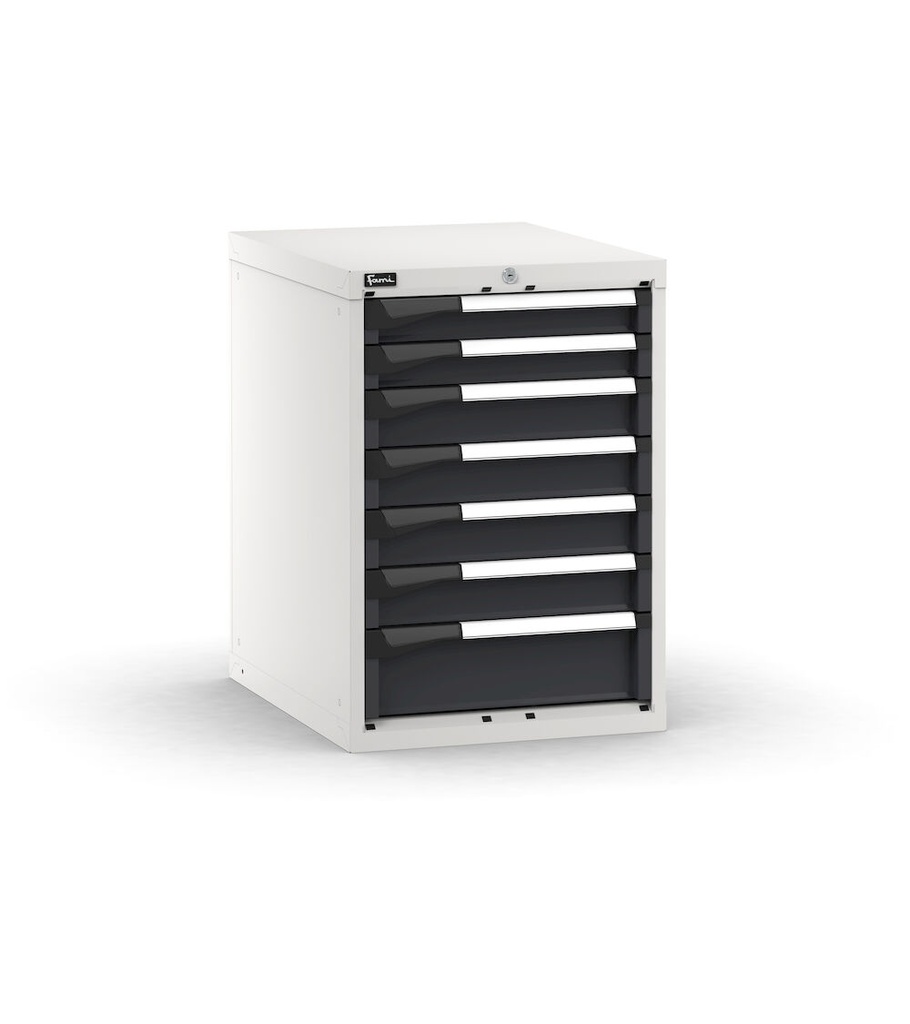 [M23A080C01065PD] Cassettiera Master con 7 cassetti 2x75 4x100 1x150 – H 800 mm – Grigio chiaro + Grigio antracite (RAL 7035+7016)