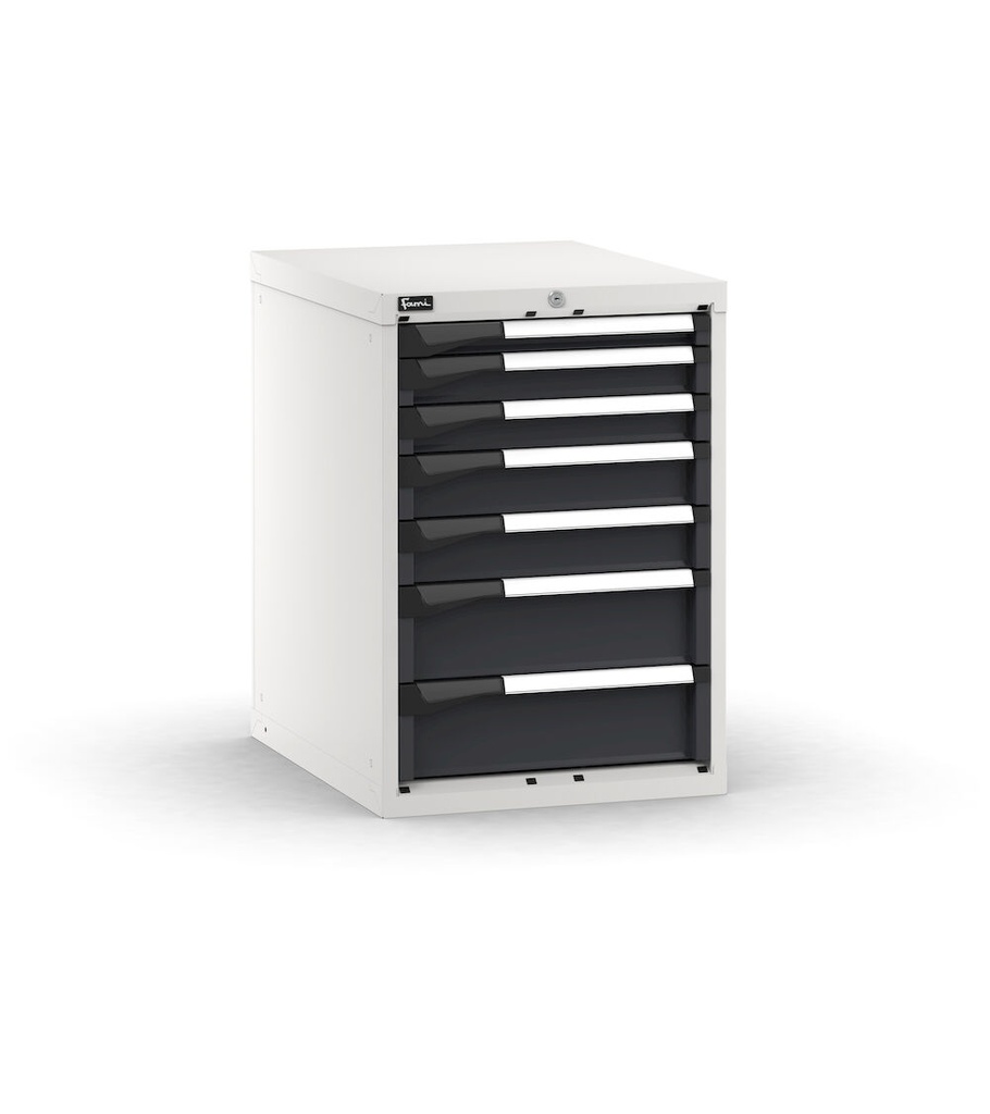 [M23A080C01066PD] Cassettiera Master con 7 cassetti 1x50 2x75 2x100 2x150 – H 800 mm – Grigio chiaro + Grigio antracite (RAL 7035+7016)