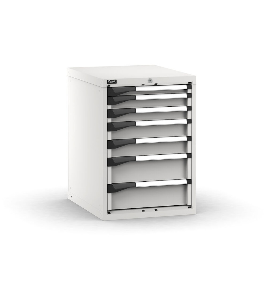 [M23A080C0106608] Cassettiera Master con 7 cassetti 1x50 2x75 2x100 2x150 – H 800 mm – Grigio chiaro (RAL 7035)