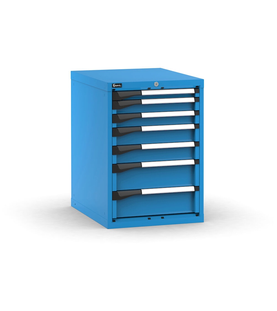 [M23A080C0106604] Cassettiera Master con 7 cassetti 1x50 2x75 2x100 2x150 – H 800 mm – Blu (RAL 5012)