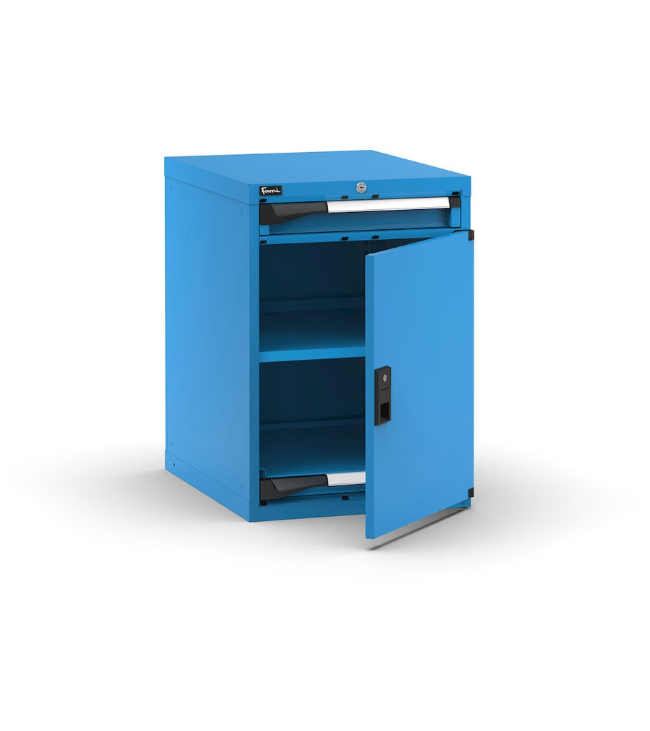 [M23A080C0106904] Cassettiera Master con porta con 1 cassetto 1x75 1xPR 1xPE – H 800 mm – Blu (RAL 5012)