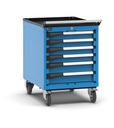 [M23R060C0102204] Armadio con ruote con 6 cassetti 4x75 2x100 Master – H 822 mm – Blu (RAL 5012)