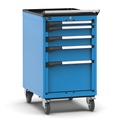 [M23R080C0105404] Armadio con ruote con 5 cassetti 1x50 2x100 1x150 1x300 Master – H 1022 mm – Blu (RAL 5012)
