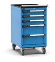[M23R080C0106304] Armadio con ruote con 5 cassetti 3x100 2x200 Master – H 1022 mm – Blu (RAL 5012)