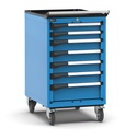 [M23R080C0106504] Armadio con ruote con 7 cassetti 2x75 4x100 1x150 Master – H 1022 mm – Blu (RAL 5012)