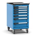 [M23R080C0106604] Armadio con ruote con 7 cassetti 1x50 2x75 2x100 2x150 Master – H 1022 mm – Blu (RAL 5012)