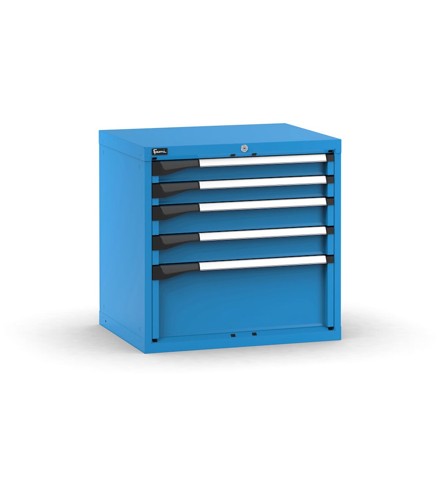 [M32A070C0104204] Cassettiera Master con 5 cassetti 2x75 2x100 1x250 – H 700 mm – Blu (RAL 5012)
