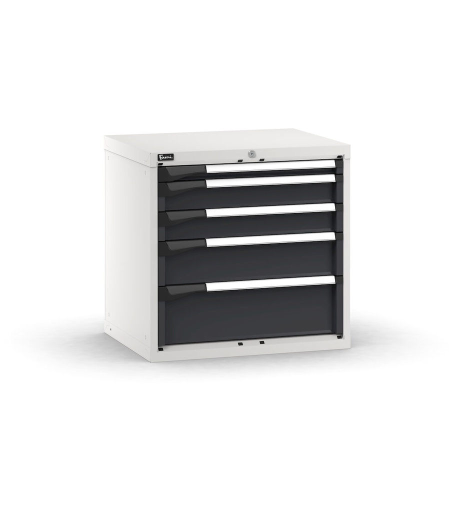 [M32A070C01040PD] Cassettiera Master con 5 cassetti 1x50 2x100 1x150 1x200 – H 700 mm – Grigio chiaro + Grigio antracite (RAL 7035+7016)