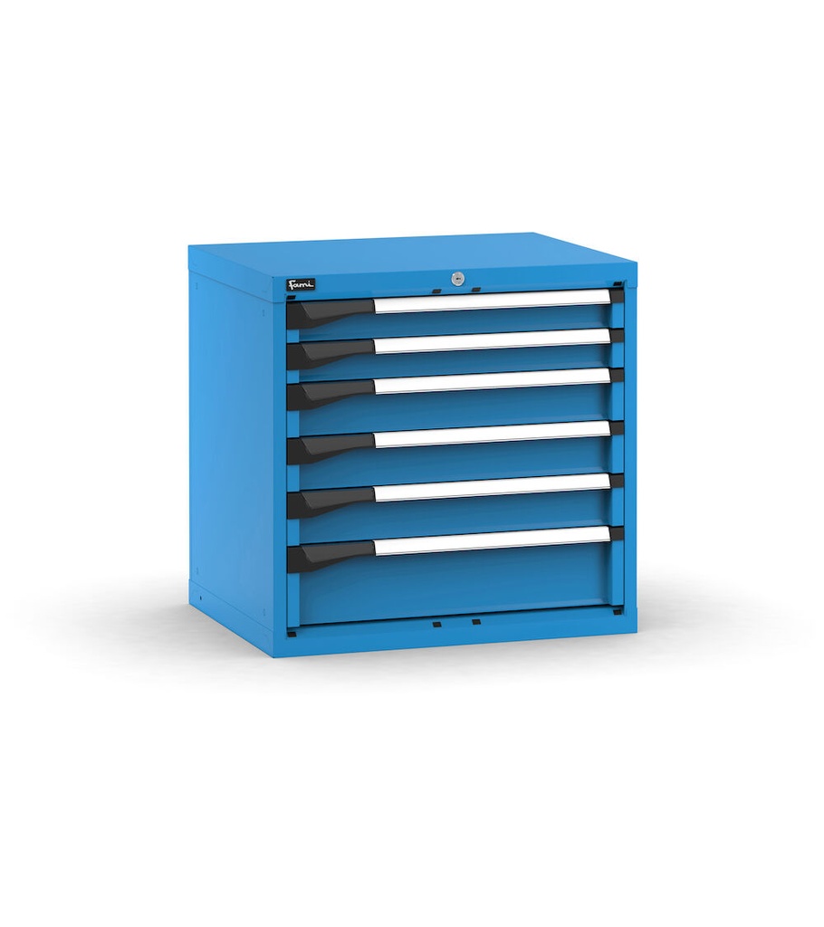 [M32A070C0104404] Cassettiera Master con 6 cassetti 2x75 3x100 1x150 – H 700 mm – Blu (RAL 5012)