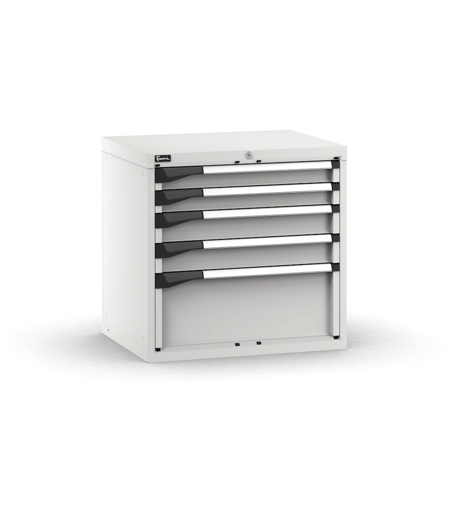[M32A070C0104208] Cassettiera Master con 5 cassetti 2x75 2x100 1x250 – H 700 mm – Grigio chiaro (RAL 7035)