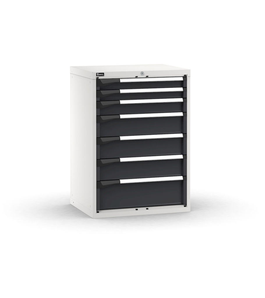 [M32A100C010AWPD] Cassettiera Master con 7 cassetti 2x75 1x100 3x150 1x200 – H 1000 mm – 714 × 573 × 1000 mm (36×27 EH), Flessibile – fino a 100 kg, Grigio chiaro + Grigio antracite (RAL 7035+7016)