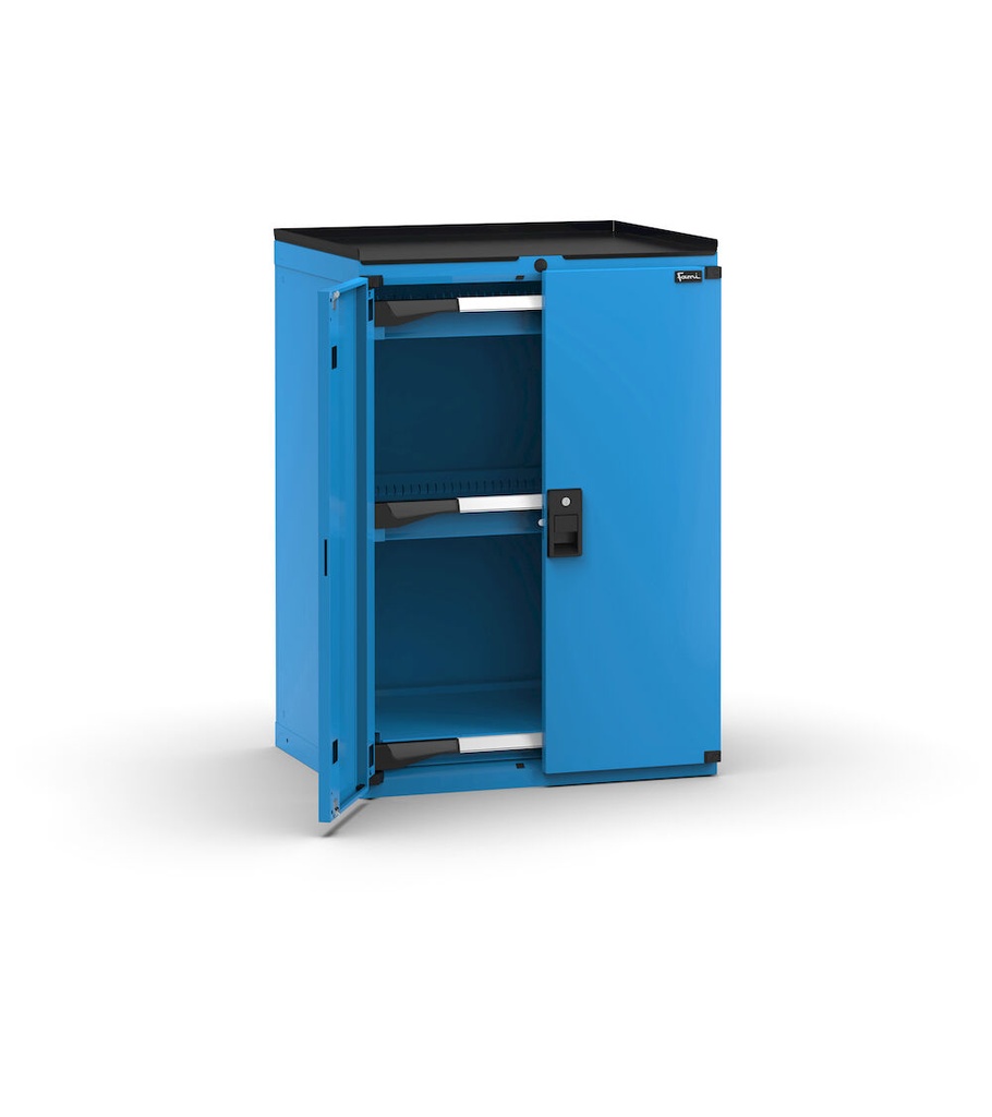 [M32A100C010BX04] Cassettiera Master con porte con 2 cassetti 2x75 1xPE – Telescopica 100% – 200 kg, Blu (RAL 5012)