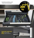 Cassettiera Master con porte con 2 cassetti 2x75 1xPE – Telescopica 100% – 200 kg, Blu (RAL 5012) – foto 7