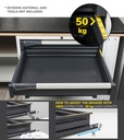 Cassettiera Master con porte con 2 cassetti 2x75 1xPE – Flessibile – fino a 100 kg, Grigio chiaro (RAL 7035) – foto 2