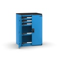 [M32A100C010CE04] Cassettiera Master con porte con 5 cassetti 5x75 – H 1022 mm – Flessibile – fino a 100 kg, Blu (RAL 5012)