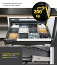 Cassettiera Master con porte con 3 cassetti 2xPR 2x100 1x150 2xPE – H 2000 mm – 714 × 573 × 2000 mm (36×27 EH), Telescopica 100% – 200 kg, Blu (RAL 5012) – foto 8