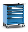 [M32R070C0104004] Armadio con ruote con 5 cassetti 1x50 2x100 1x150 1x200 Master – H 922 mm – 777 × 594 × 922 mm (36×27 EH), Blu (RAL 5012)
