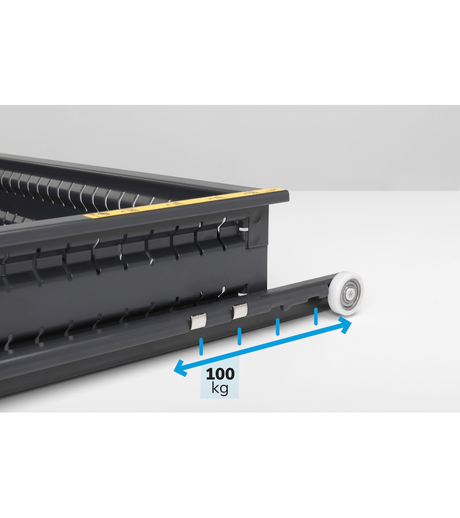 Armadio con 4 cassetti 1x100 2x150 1x200 Master – H 700 mm – 714 × 726 × 700 mm (36×36 EH), Blu (RAL 5012) – foto 14