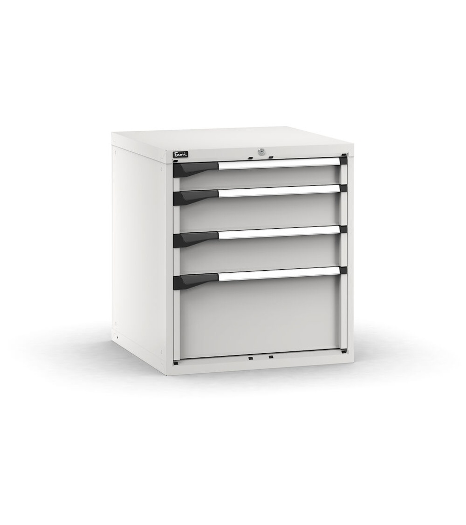 [M33A080C0107208] Cassettiera Master con 4 cassetti 1x100 2x150 1x300 – H 800 mm – Grigio chiaro (RAL 7035)