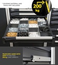 Cassettiera Master con 6 cassetti 1x50 3x150 2x200 – H 1000 mm – Telescopica 100% – 200 kg, Blu (RAL 5012) – foto 8