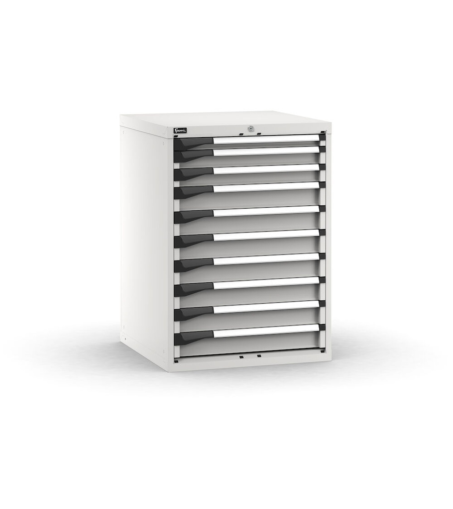 [M33A100C010DF08] Cassettiera Master con 10 cassetti 1x50 2x75 7x100 – H 1000 mm – Flessibile – fino a 100 kg, Grigio chiaro (RAL 7035), 9 cassetti