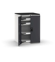 [M33A100C010LKPD] Cassettiera Master con porte con 2 cassetti 2x75 2xPE – H 1022 mm – Telescopica 100% – 200 kg, Grigio chiaro + Grigio antracite (RAL 7035+7016)