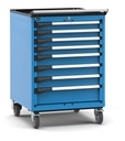 [M33R085C010AG04] Armadio con ruote con 8 cassetti 4x75 3x100 1x150 Master – H 1072 mm – Blu (RAL 5012)