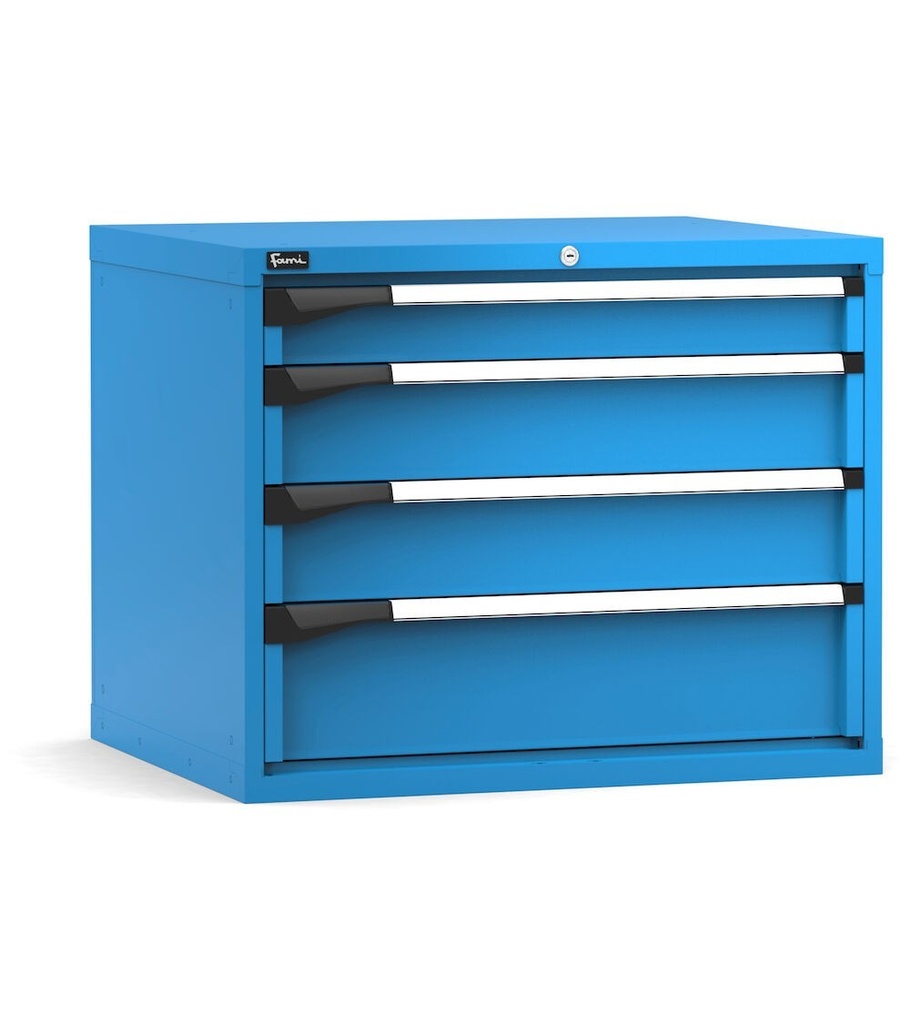 [M43A070C0104904] Armadio con 4 cassetti 1x100 2x150 1x200 Master – H 700 mm – 867 × 726 × 700 mm (45×36 EH), Blu (RAL 5012)