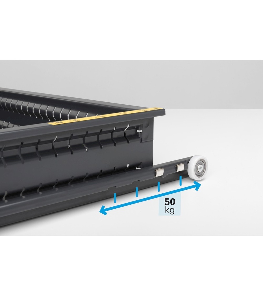 Armadio con 4 cassetti 1x100 2x150 1x200 Master – H 700 mm – 867 × 726 × 700 mm (45×36 EH), Blu (RAL 5012) – foto 12