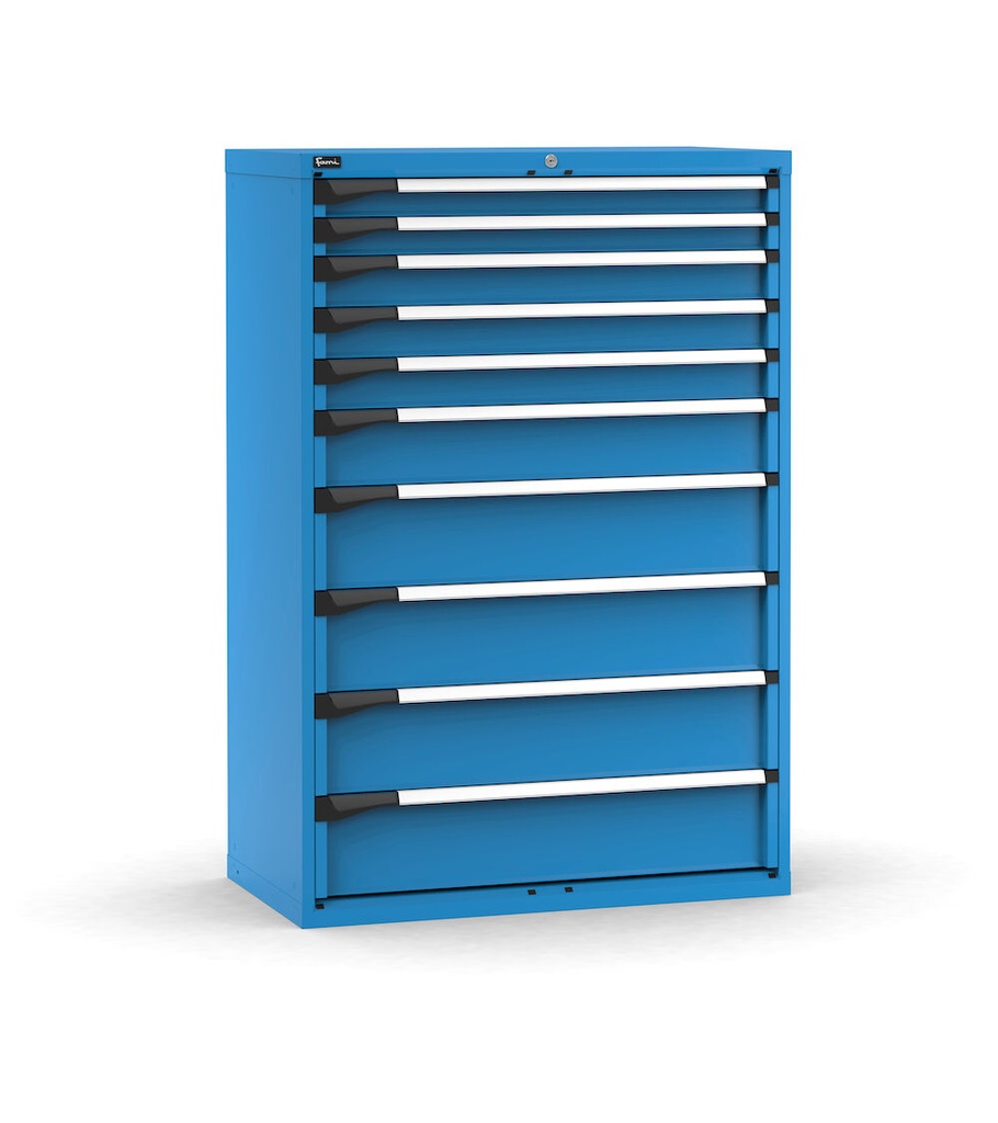 [M52A150C010FN04] Cassettiera Master con 10 cassetti 2x75 3x100 1x150 4x200 – H 1500 mm – Flessibile – fino a 100 kg, Blu (RAL 5012)