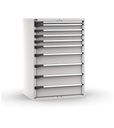 [M53A150C010LZ08] Cassettiera Master con 10 cassetti 1x50 4x100 1x150 4x200 – H 1500 mm – 1020 × 726 × 1500 mm (54×36 EH), Flessibile – fino a 100 kg, Grigio chiaro (RAL 7035)