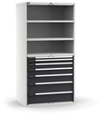 [M53A200C010SWPD] Cassettiera Master con 7 cassetti 2xPF 1x50 1x75 1x100 1x125 1x150 2x200 – H 2000 mm – Grigio chiaro + Grigio antracite (RAL 7035+7016)