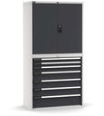 Cassettiera Master con porte con 7 cassetti 2xPR 2x75 1x100 3x150 1x200 – H 2000 mm – 54×27 EH – Telescopica 100% – 200 kg – foto 2