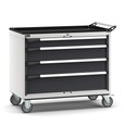 [M52R070C01049PD] Armadio con ruote con 4 cassetti 1x100 2x150 1x200 Master – H 922 mm – Grigio chiaro + Grigio antracite (RAL 7035+7016)