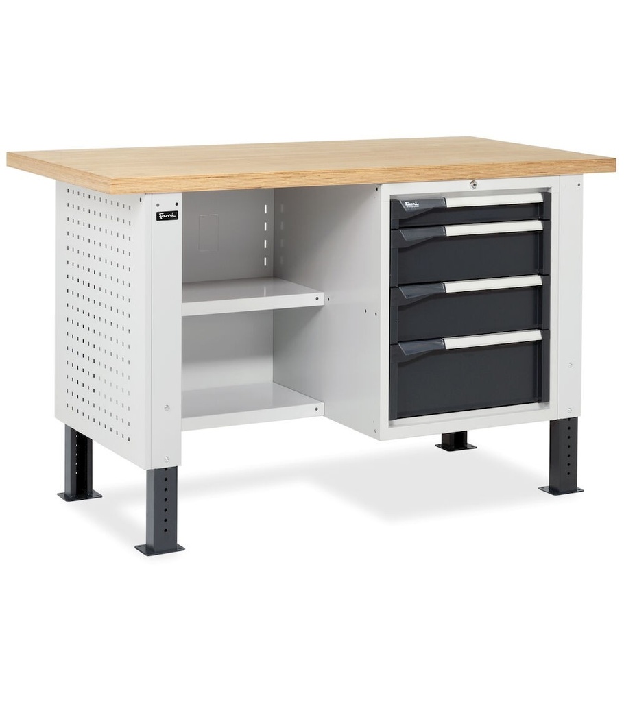 [MASTERBR1501] Banco da lavoro MASTERBR1501 con 1 armadio a cassetti con 4 cassetti e 2 semipiani