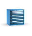 [M53A100C010DF04] Cassettiera Master con 10 cassetti 1x50 2x75 7x100 – H 1000 mm – Flessibile – fino a 100 kg, Blu (RAL 5012), 10 cassetti