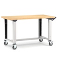 [MASTERMR1503] Banco con ruote Work Master – 1500 × 750 × 921/1271 mm, Grigio chiaro + Grigio antracite (RAL 7035+7016)