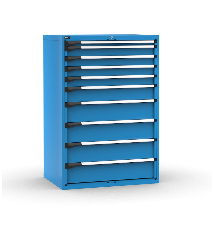 [M53A150C010LZ04] Cassettiera Master con 10 cassetti 1x50 4x100 1x150 4x200 – H 1500 mm – 1020 × 726 × 1500 mm (54×36 EH), Flessibile – fino a 100 kg, Blu (RAL 5012)