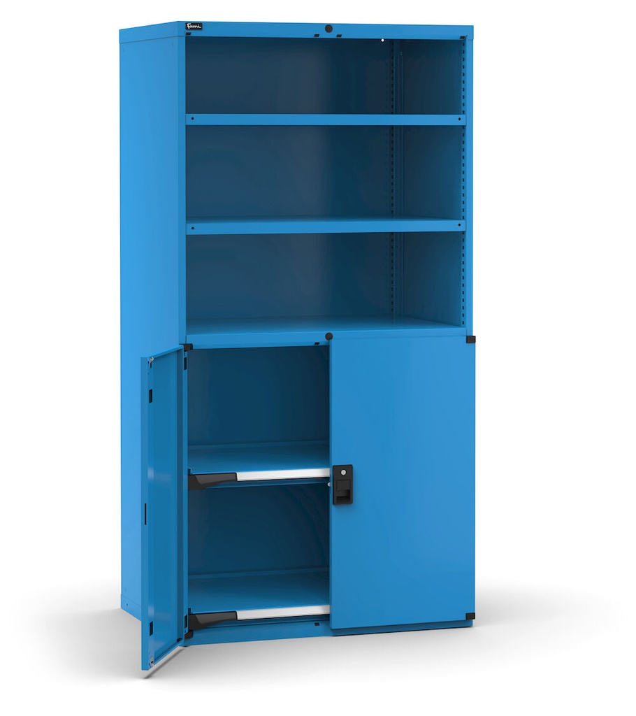 [M53A200C010SU04] Cassettiera Master con porte 2xPF 2xPE – H 2000 mm – Blu (RAL 5012)