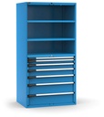 [M53A200C010SW04] Cassettiera Master con 7 cassetti 2xPF 1x50 1x75 1x100 1x125 1x150 2x200 – H 2000 mm – Blu (RAL 5012)