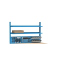 Banco con 1 cassetto 1x100 Work Master – H 1708/2058 mm – 1500 × 750 × 1708/2058 mm, Blu + Grigio antracite (RAL 5012+7016) – foto 17