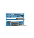 Banco con 4 cassetti 2x75 1x150 1x200 Work Master – H 1708/2058 mm – 1500 × 750 × 1708/2058 mm, Blu + Grigio antracite (RAL 5012+7016) – foto 18
