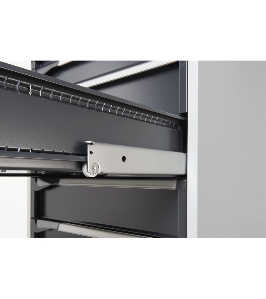 Cassettiera Master con porte con 7 cassetti 2xPR 2x75 1x100 3x150 1x200 – H 2000 mm – 64×36 EH – Blu (RAL 5012) – foto 9