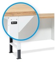 Banco con armadio a 4 cassetti e parete forata – Grigio chiaro + Grigio antracite (RAL 7035+7016) – 1500 × 750 × 1683/2008 mm – foto 18