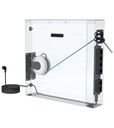 Banco professionale con 4 cassetti, morsa e allacciamenti, 150 cm, blu e antracite – foto 9