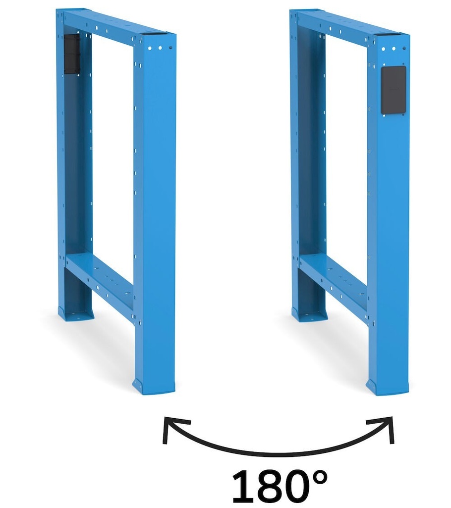 Banco da lavoro Work Master fisso – 2000 × 750 × 890 mm, Blu + Grigio antracite (RAL 5012+7016) – foto 2