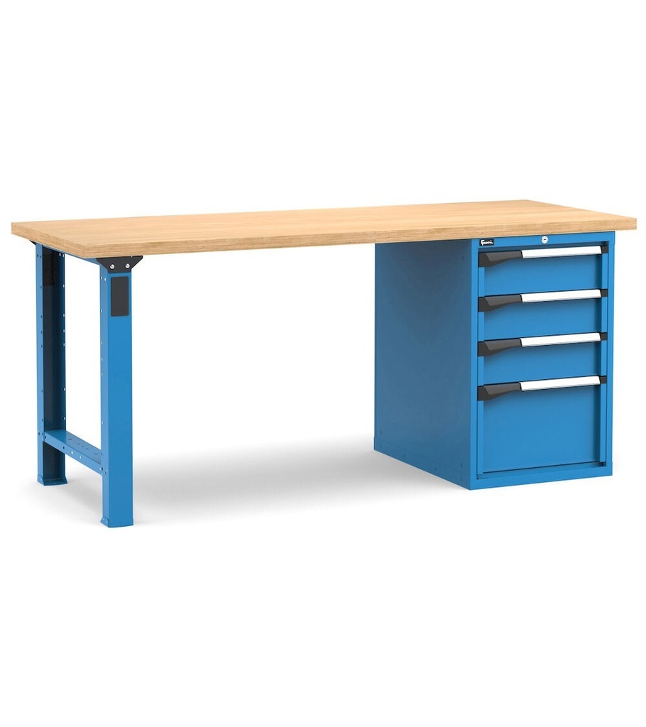 [MASTERWR2026] Banco con 4 cassetti 3x150 1x300 Work Master – H 890 mm – 2000 × 750 × 890 mm, Blu + Grigio antracite (RAL 5012+7016)