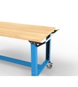 Banco con ruote 4 cassetti 1x100 2x150 1x200 Work Master – H 921/1271 mm – 2000 × 750 × 921/1271 mm, Blu + Grigio antracite (RAL 5012+7016) – foto 5