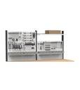 Banco Work Master regolabile con porta 1xPR e parete porta attrezzi – 2000 × 750 × 1708/2058 mm, Grigio chiaro + Grigio antracite (RAL 7035+7016) – foto 7